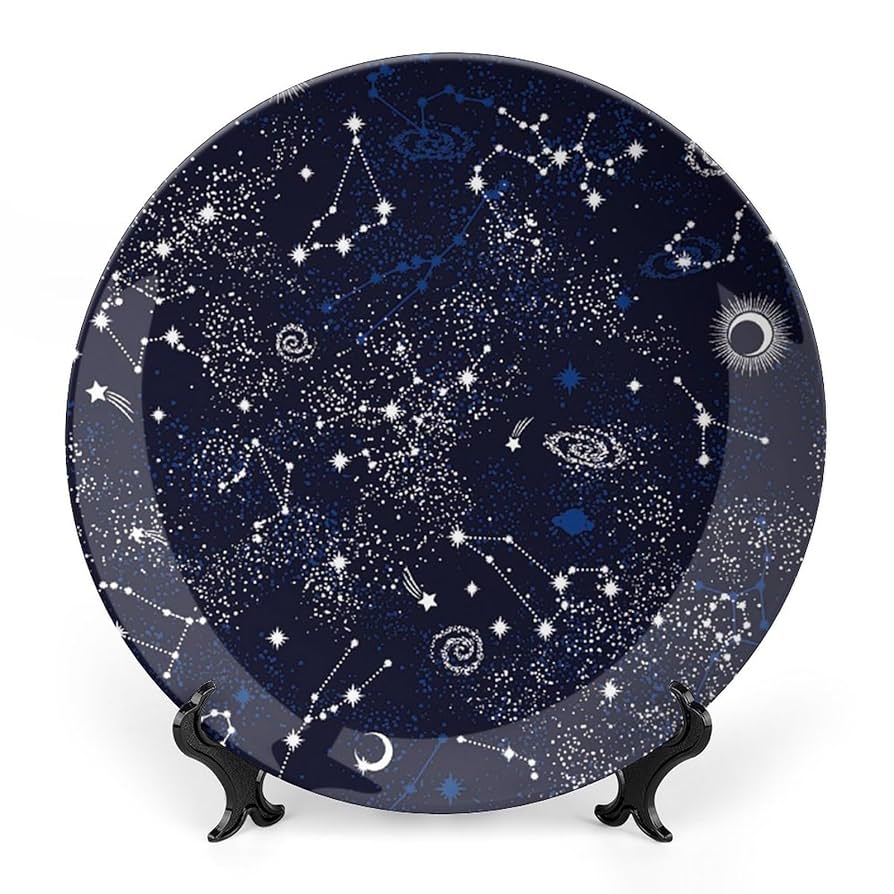 Amazon.co.jp: 宇宙銀河星座 プレートボーンチャイナ装飾